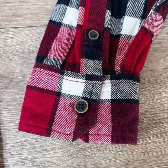 Jachs Women's‎ Red Cotton Blend Plaid Long Sleeve Button Down Shirt Size Medium - Picture 3 of 10
